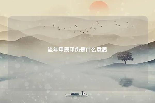 流年甲辰印伤是什么意思 流年走印伤是什么意思 易学 第1张 流年甲辰印伤是什么意思 流年走印伤是什么意思 易学 第1张