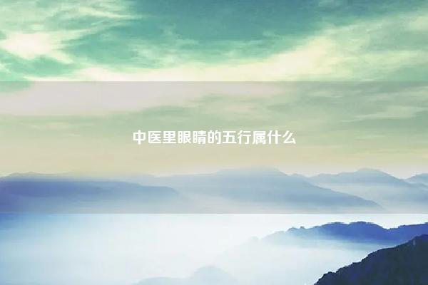 中医里眼睛的五行属什么 眼睛对应的五行 易学 第1张